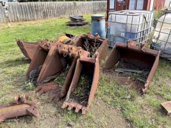 Case Backhoe Buckets off a D Model Hoe
