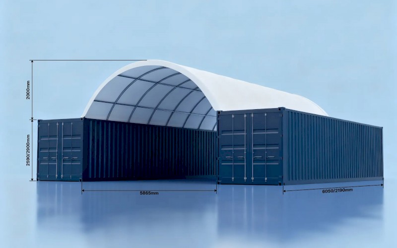 Toughcover 6m wide 40ft Container Dome Shelter, Storage Tent