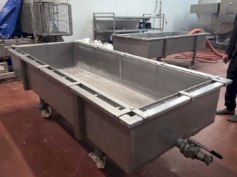 Curd Table Stainless Steel on Wheels x 2