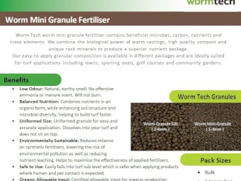 Worm Granule Mini (Suitable for pastures and belt spreading)