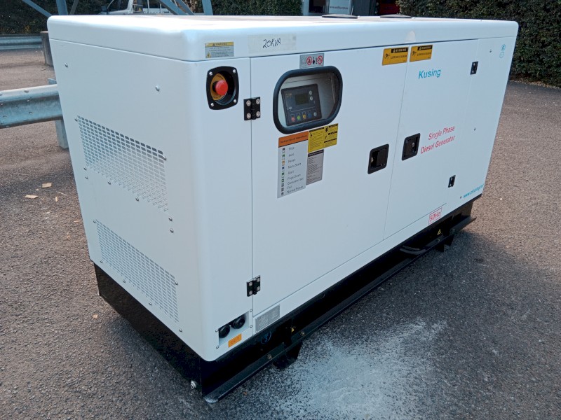 20KVA Silenced Diesel Generator 240V Single Phase 91 Amps
