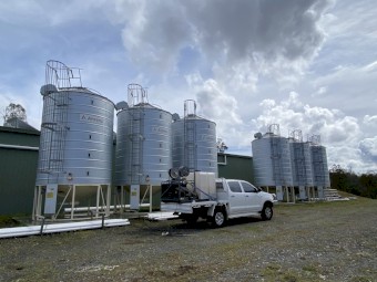 4 × Ahrens 35 Tonne Sealed Aerated Grain Silos