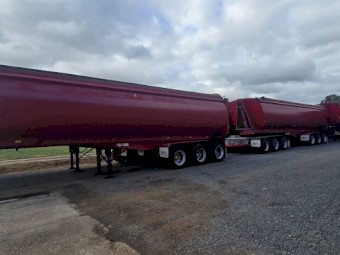 2019 Bruce Rock Engineering TAREX Tri-Axle A-Double End Tipper Combination