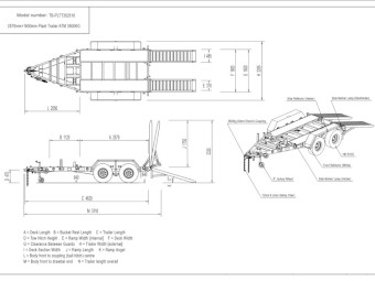 3.5t/ 4.5t Plant Trailer- Deck Size 2570mm X 1600mm With Aluminium Ramps, suitable for excavators from 2.6T
