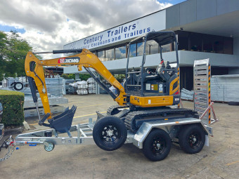 3.5t/ 4.5t Plant Trailer- Deck Size 2570mm X 1600mm With Aluminium Ramps, suitable for excavators from 2.6T