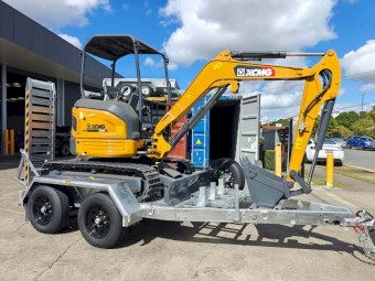 3.5t/ 4.5t Plant Trailer- Deck Size 2570mm X 1600mm With Aluminium Ramps, suitable for excavators from 2.6T
