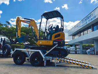 3.5t/ 4.5t Plant Trailer- Deck Size 2570mm X 1600mm With Aluminium Ramps, suitable for excavators from 2.6T