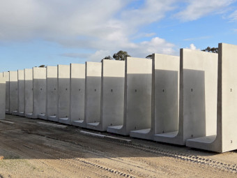 2.5m high L-Block Retaining Walls x 2.4m long x 1.0m wide