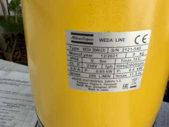 Atlas Copco WEDA Submersible 240v 2” pumps submersible 