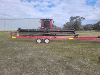 2010 CaseIH 8120 4WD Header with 40ft 2152 CaseIH (macdon) front and trailer