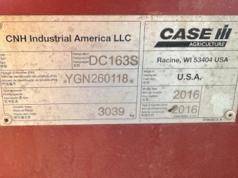 2016 DC 163 Case Mower Conditioner 