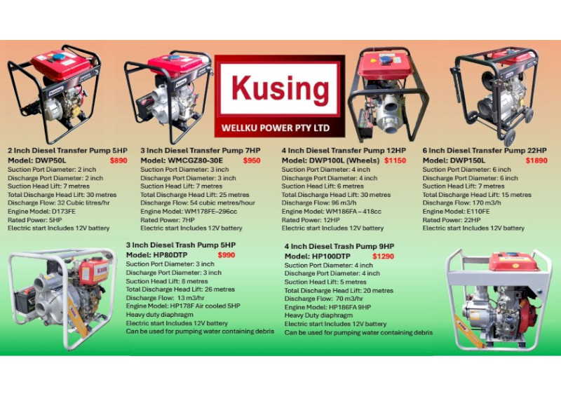 Diesel Water Transfer & Trash Pumps - From $890