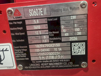 2026 LGMG S0607EII 19' Electric Scissor Lift