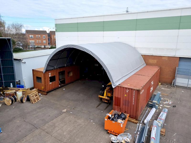 TS1006 - 10m Ultra-Span Industrial Container Shelter, Container Dome