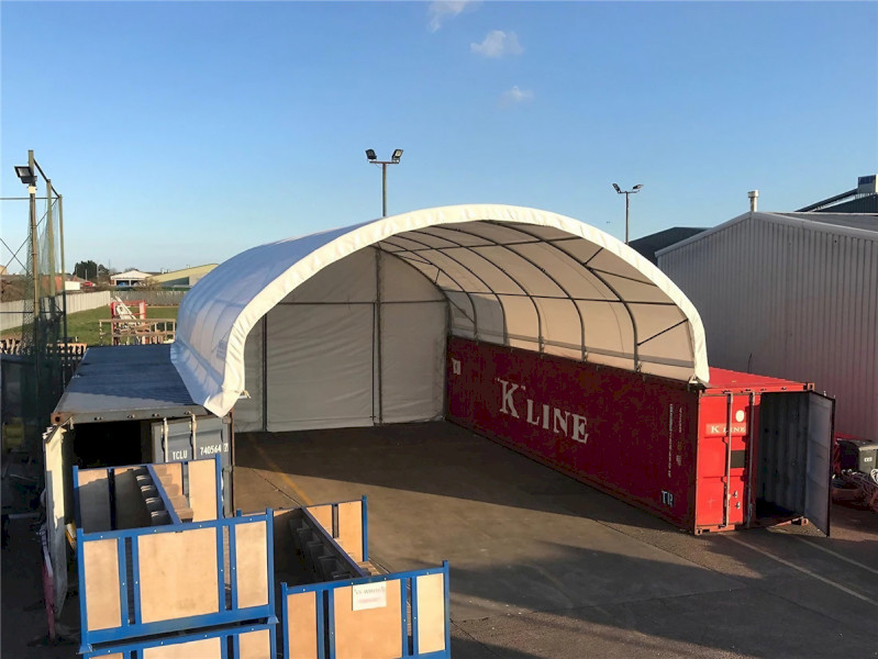 Toughcover TS812 — 8m wide 40ft Container Dome Shelter