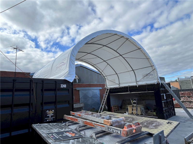 TS806- 8m wide 20ft Container Dome Shelter, Industrial shed