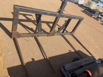 Used large hay bale forks, Euro hitch