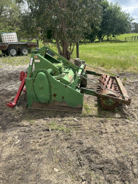 Wecan Rotary Hoe with Bed Former with Planting Guide Attached