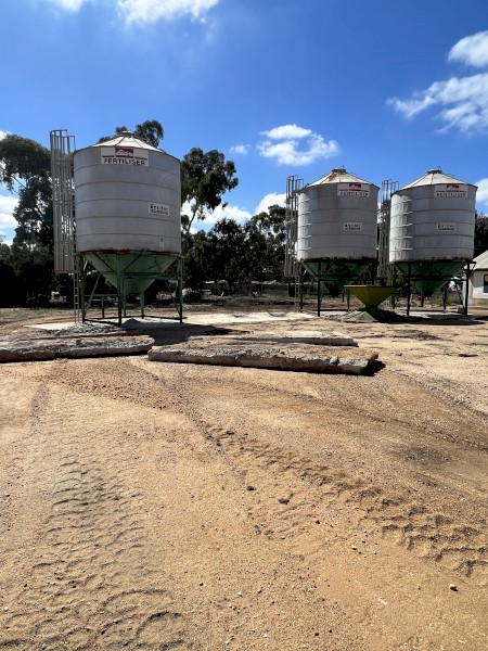 3 x Boyd Steel Fertiliser Silos