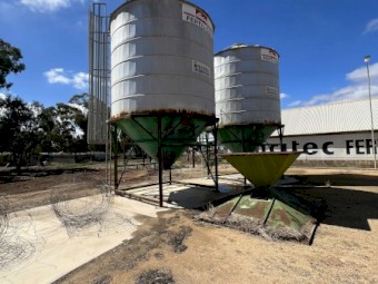 3 x Boyd Steel Fertiliser Silos