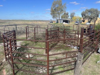 cattle yards, adjustable ramp, no crush. 