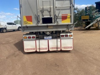 2010 Kenworth T408 SAR with Quad Dog Fitted with a Blower on Truck and Dog