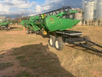 2008 John Deere 9670 Header with John Deere 640D Front