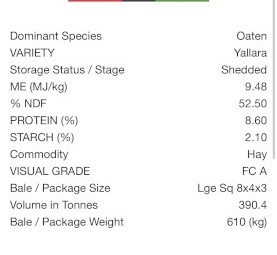 Oaten Ryegrass Hay