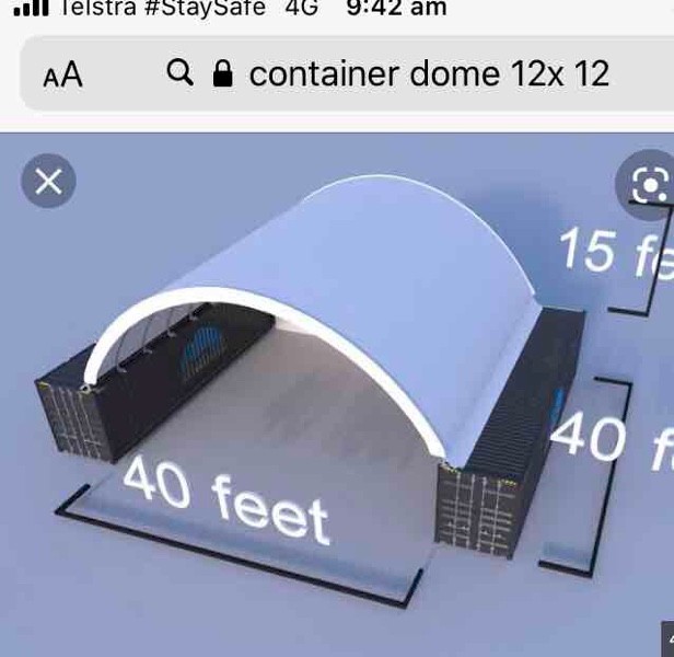 Container Dome 40ft x 40ft x 15ft