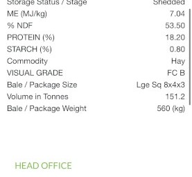 150mt Vetch Hay 600kg 8x4x3 Bales