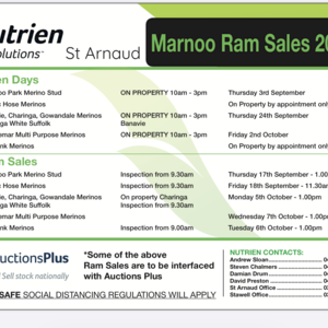 Marnoo Sheep Breeders Inspection and sale day dates